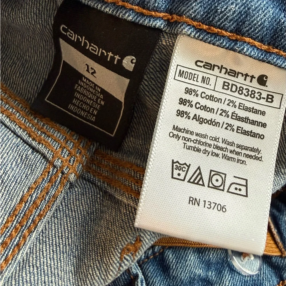 Carhartt Boys’ Denim Dungaree Pants - Picture 4 of 4